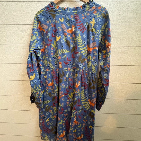 OLIVIA JAMES The Label Waverly True Blue Foxes Dress, Size Large - Picture 7 of 7